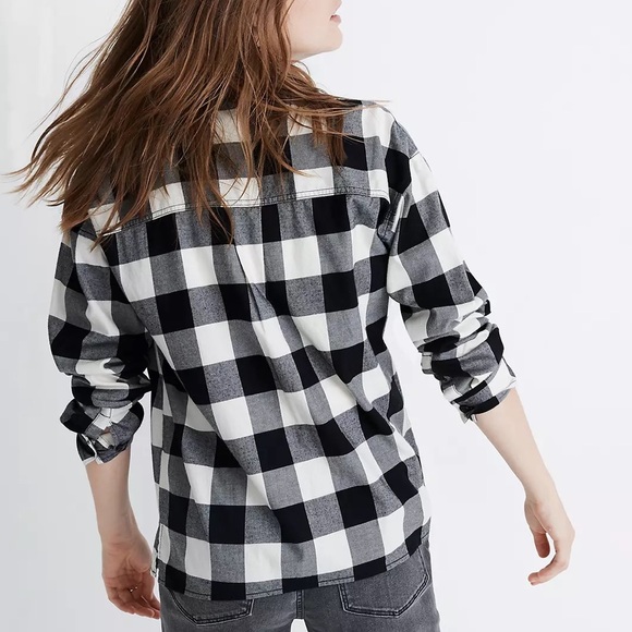 Madewell Shirt Jacket Shacket in Buffalo Plaid - Picture 2 of 10